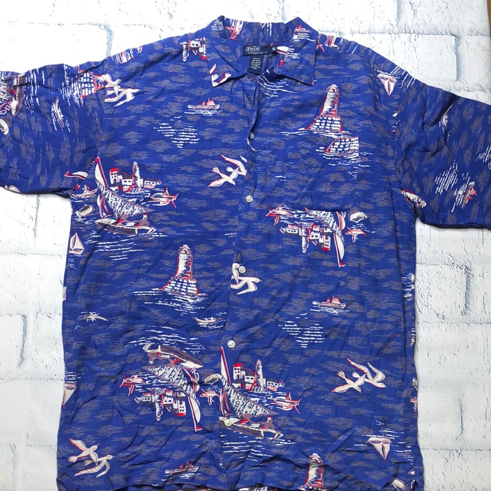 🔹Polo Ralph Lauren Vintage Sailboat Lighthouse Shirt